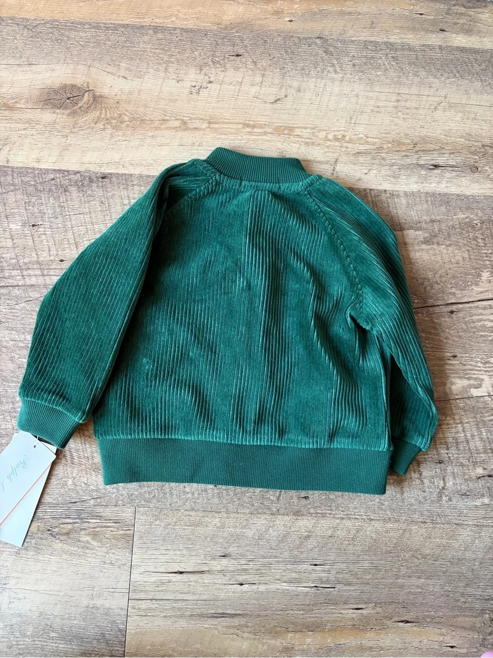 Ralph Lauren Baby Boy Green Knit Corduroy Snap Button Baseball Jacket 6M